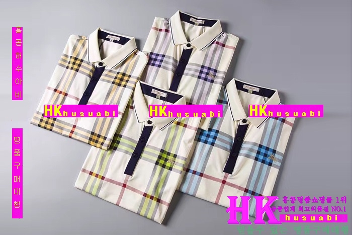 NEW 버버리 신상 남성 체크무늬 폴로 반팔티셔츠 BU170314-20