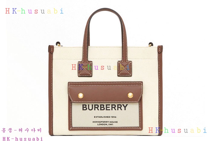 ★미러급★버버리 미니 투톤 캔버스 레더 프레야 백 80441431