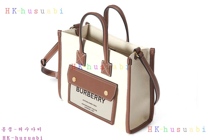 ★미러급★버버리 미니 투톤 캔버스 레더 프레야 백 80441431