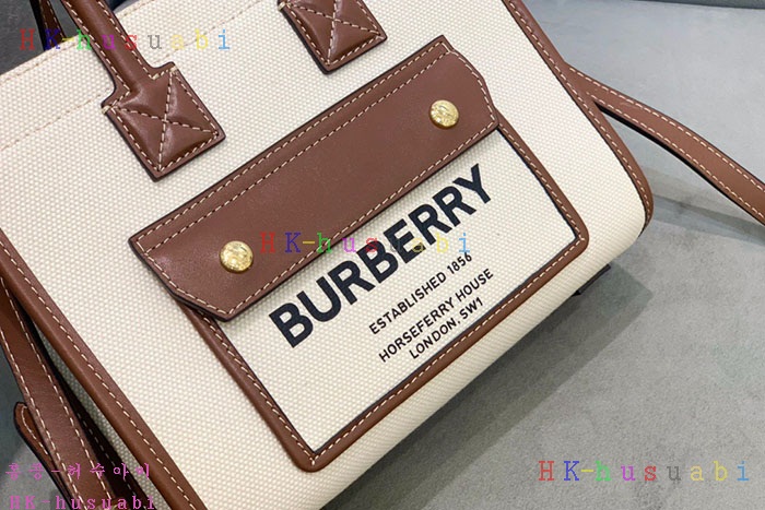 ★미러급★버버리 미니 투톤 캔버스 레더 프레야 백 80441431