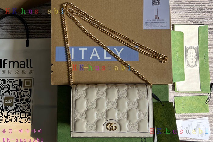 ★미러급★구찌 WOC GG 마틀라세 체인 지갑  ‎723787