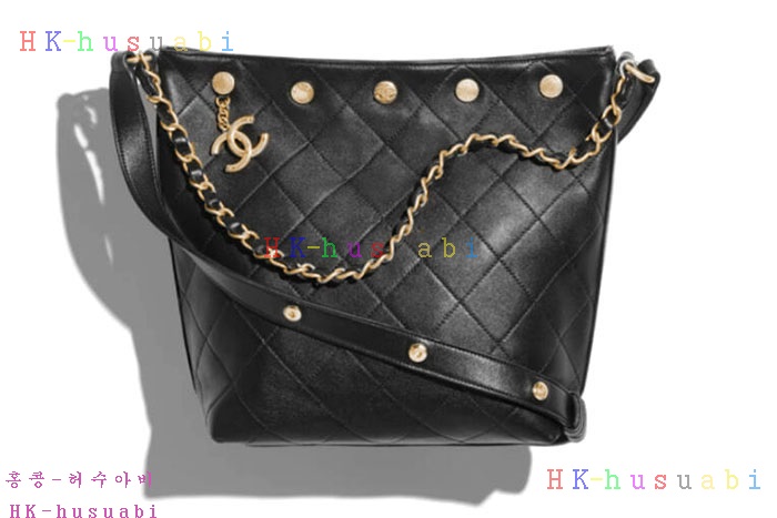 ★미러급★샤넬 25SS 호보백 라지 버킷백 체인 스터드 CC로고 램스킨  AS5406